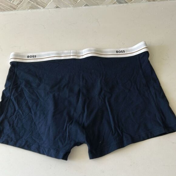 BOSS Men's Bold Logo Cotton Stretch Trunks, Navy, 2XL, NWOT - Picture 2 of 6